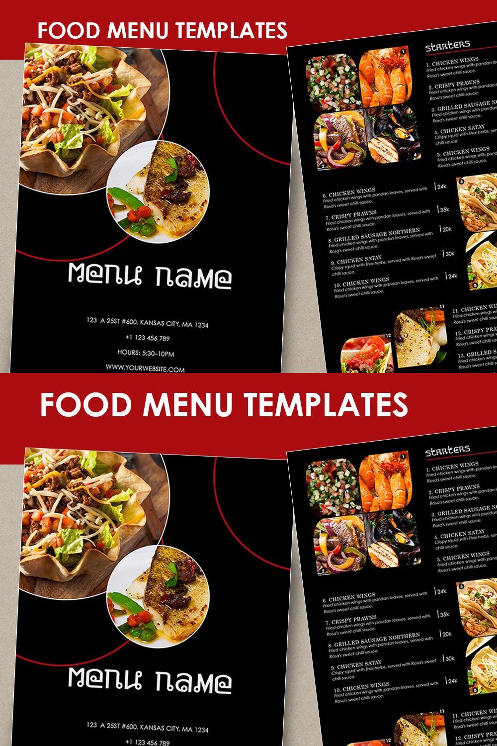 Food menu Template-id26 pinterest preview image.
