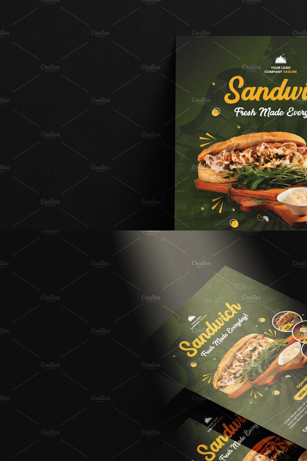 Food Restaurant Flyers Template pinterest preview image.