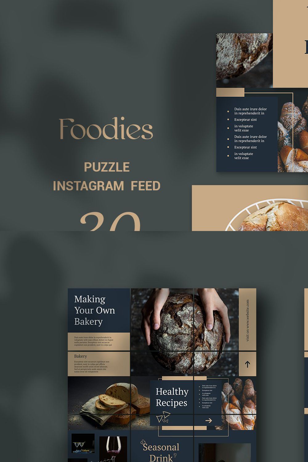Foodies Puzzle Instagram Feed pinterest preview image.