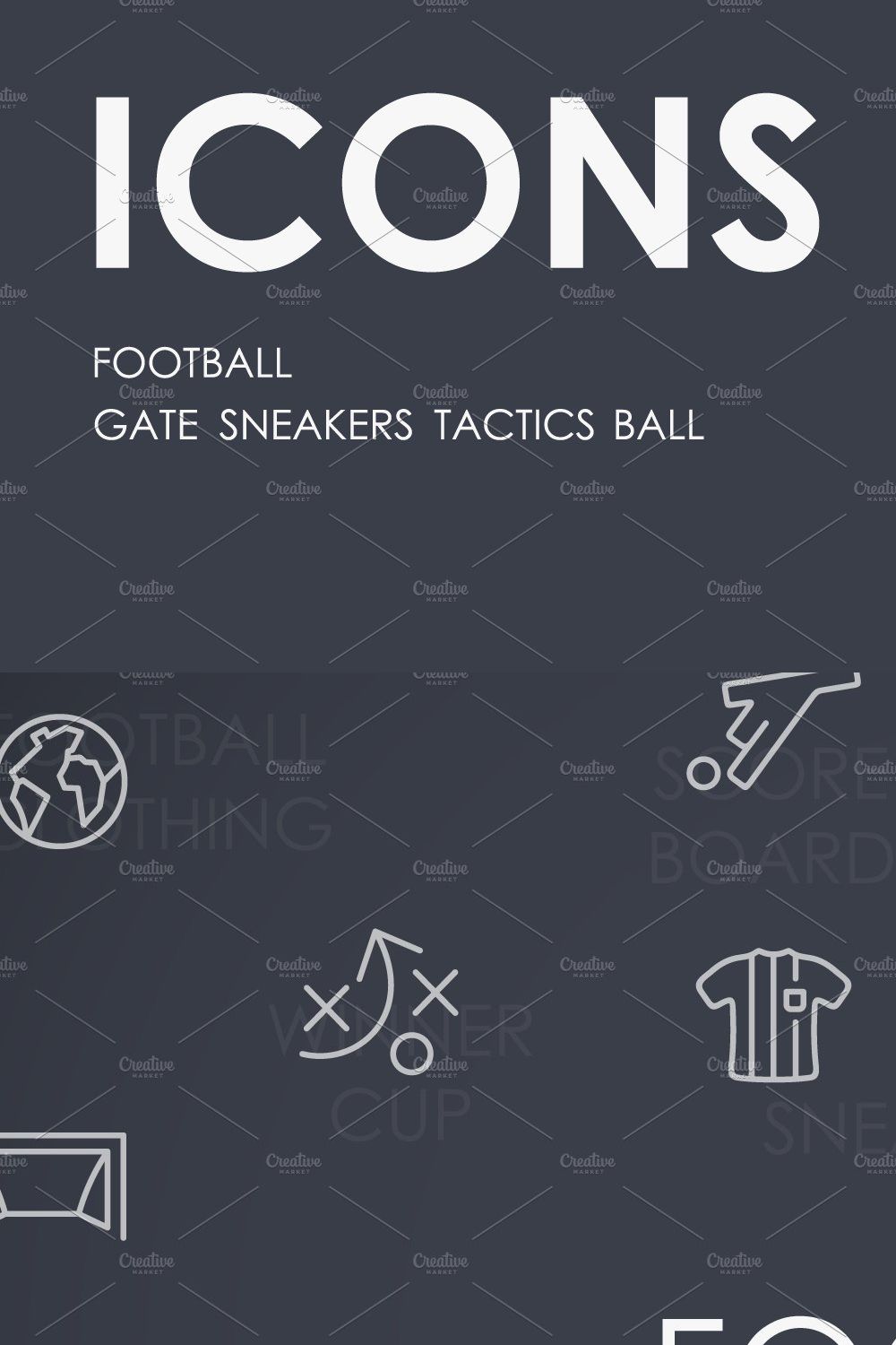 Football thinline icons pinterest preview image.