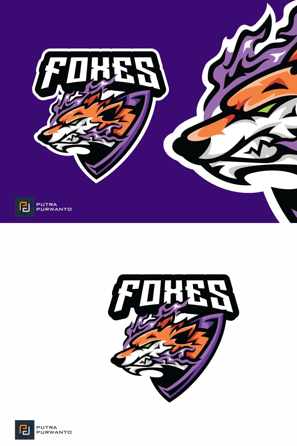 Fox Badge Mascot Esport Logo pinterest preview image.