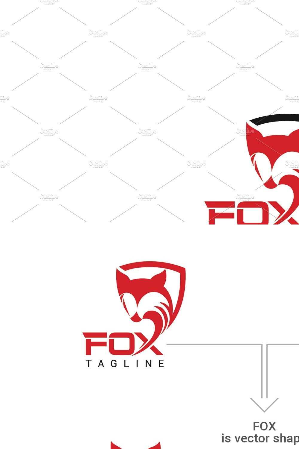 Fox Shield Logo pinterest preview image.