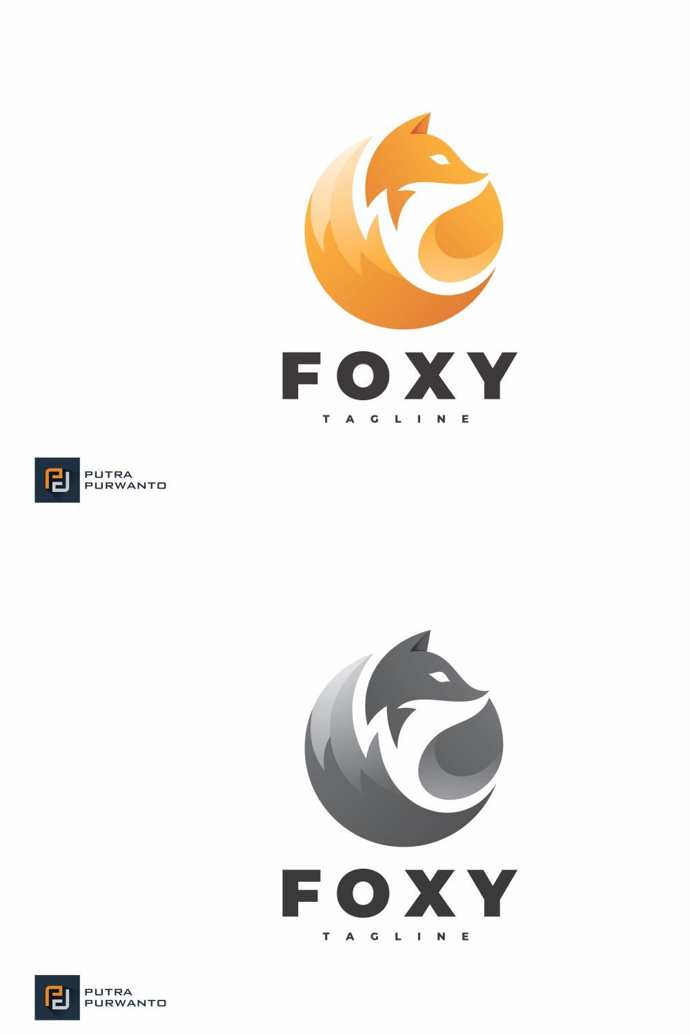 Foxy Fox - Logo Template pinterest preview image.