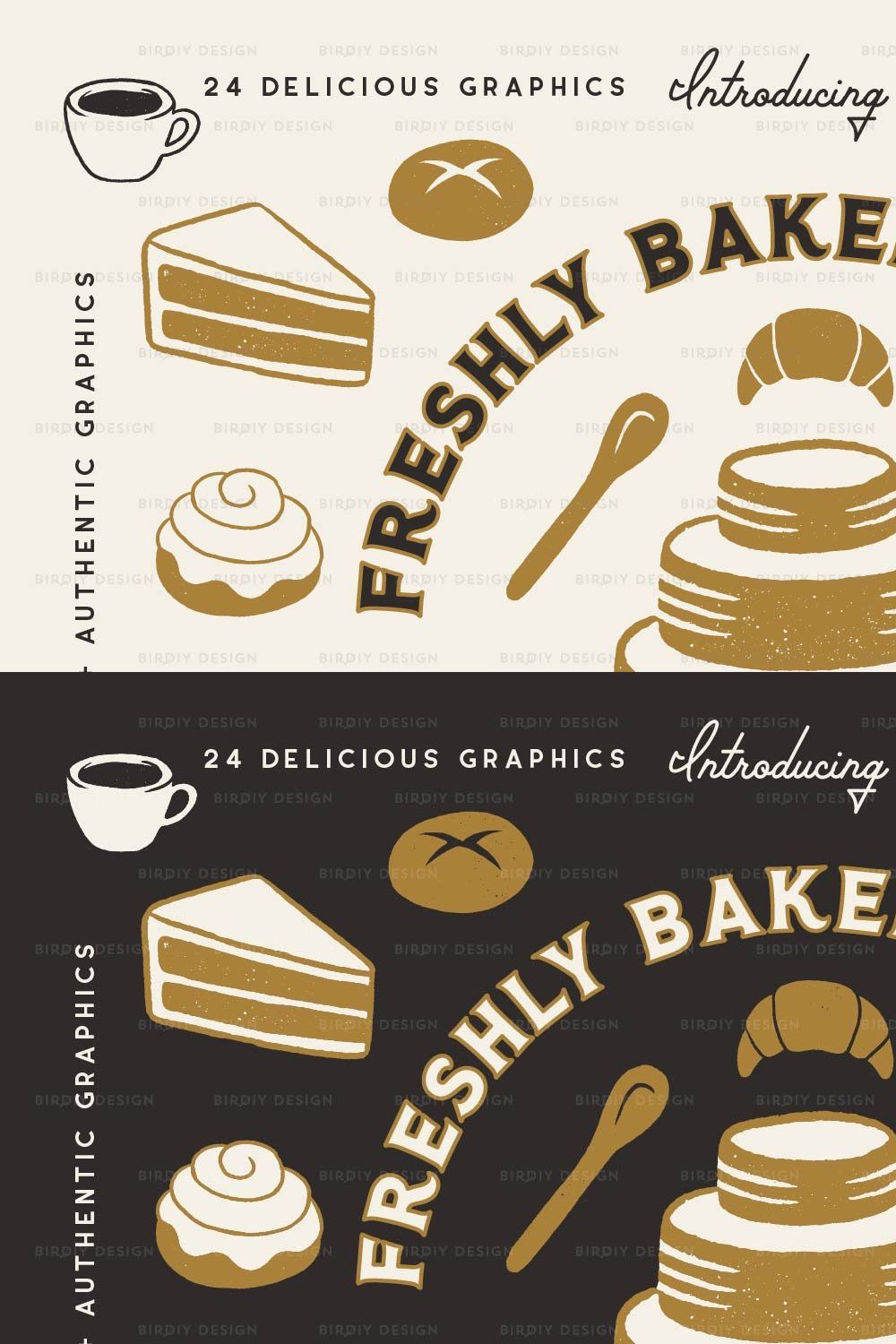 Freshly Baked Graphics Bakery Icons pinterest preview image.