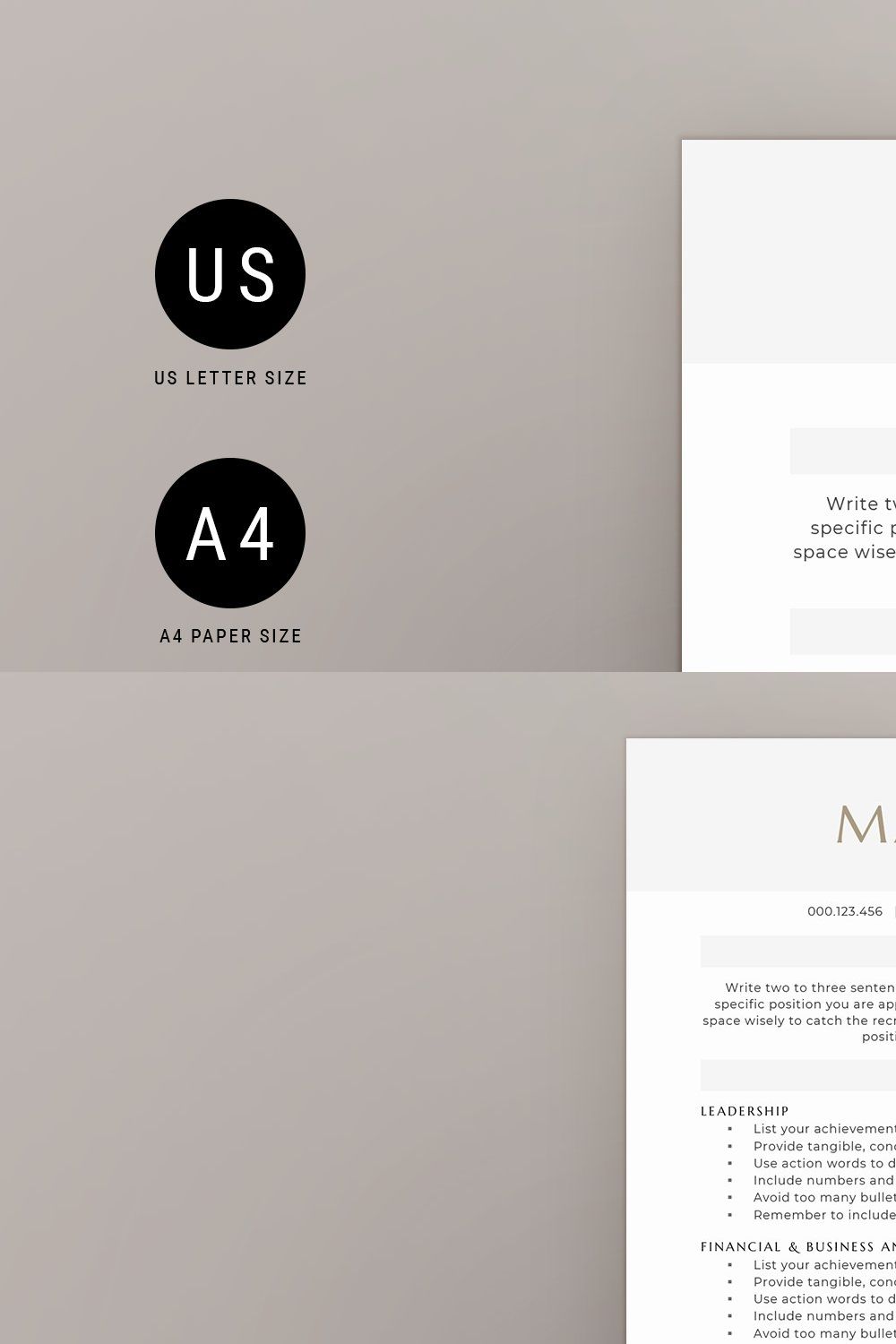 Functional Resume & Cover Letter pinterest preview image.