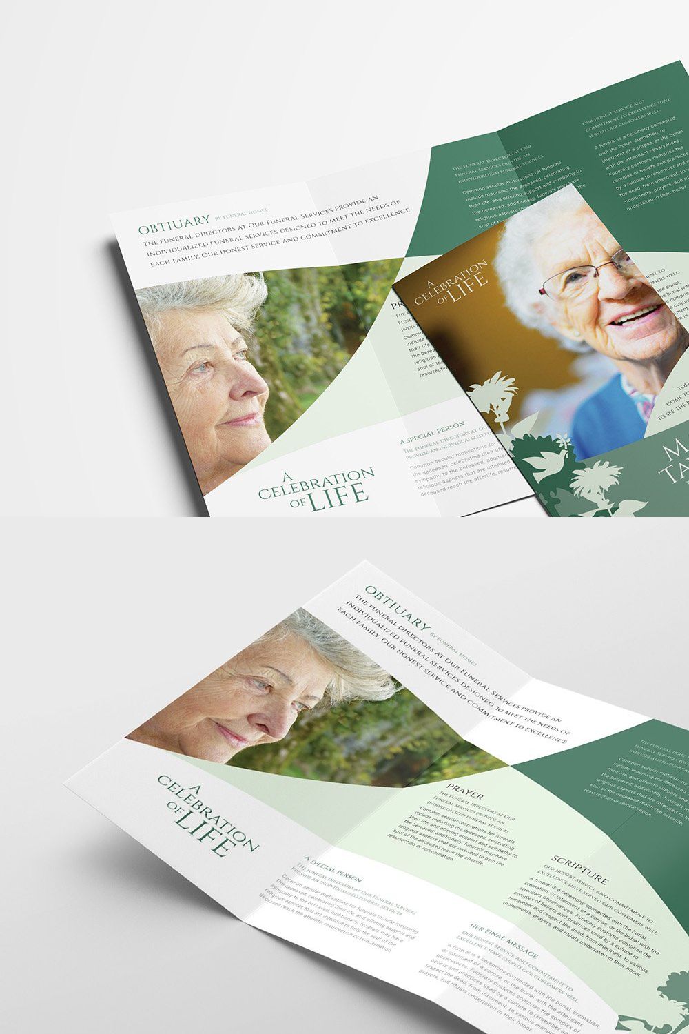 Funeral Service Trifold Brochure pinterest preview image.