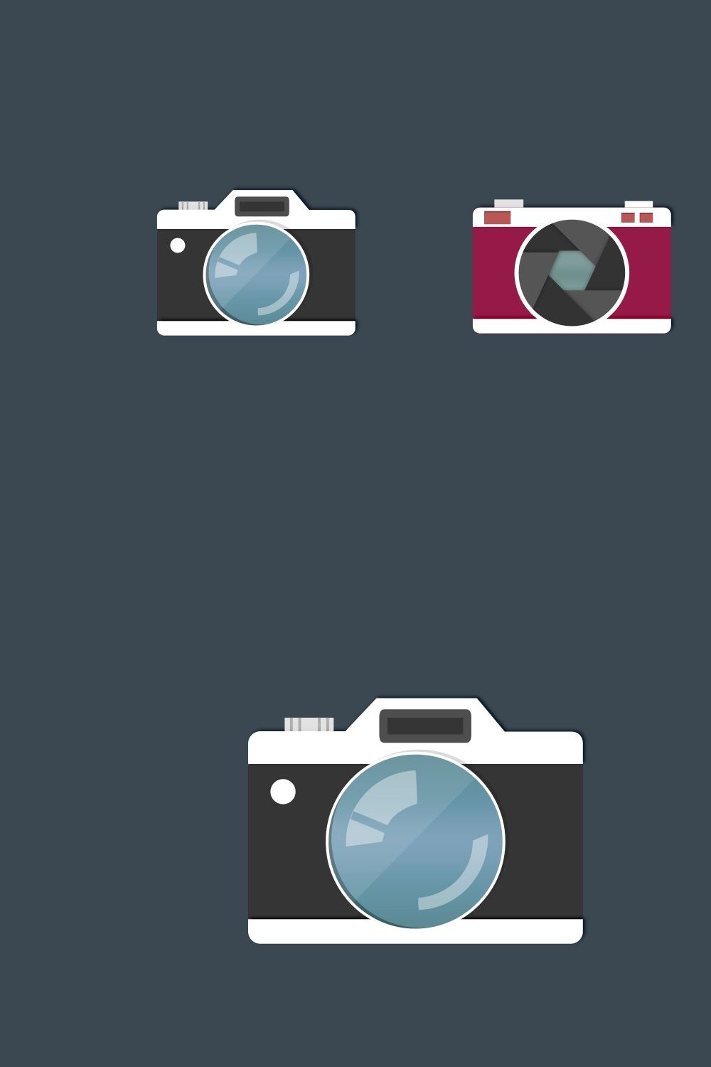 Funky Camera Icons pinterest preview image.