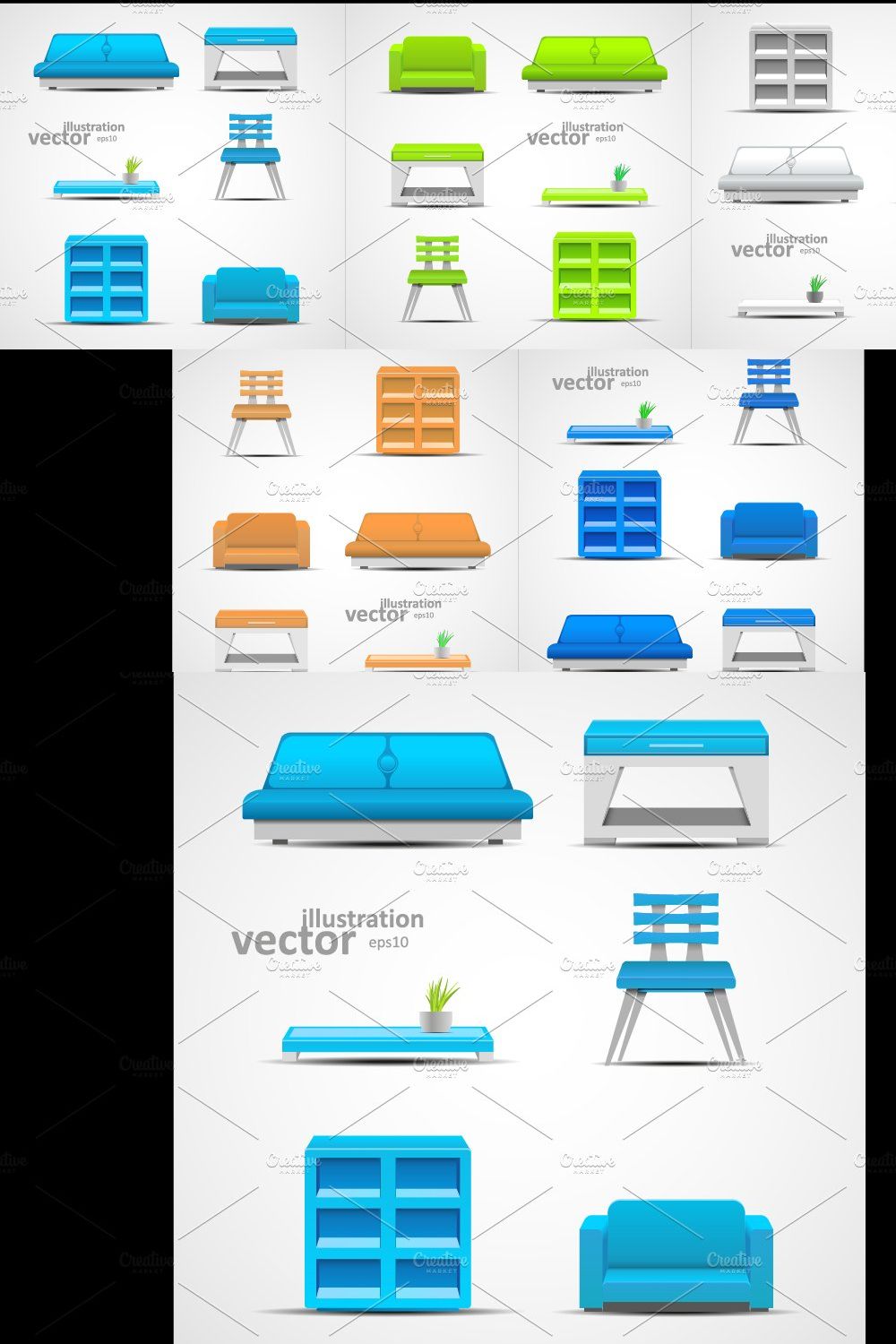 Furniture icons pinterest preview image.