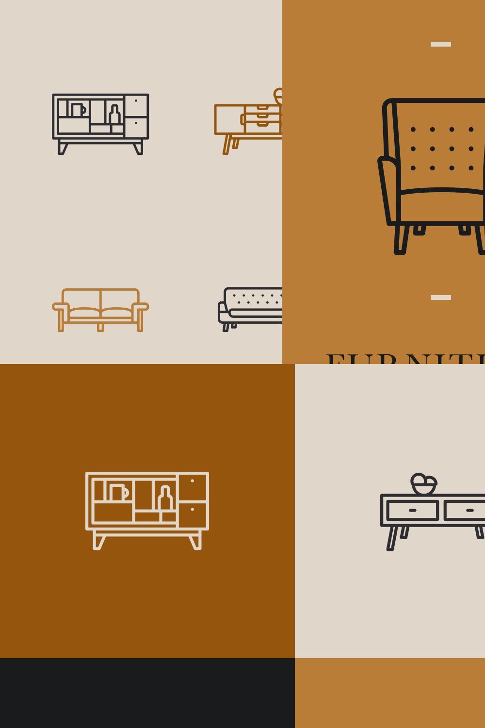 Furniture icons pinterest preview image.