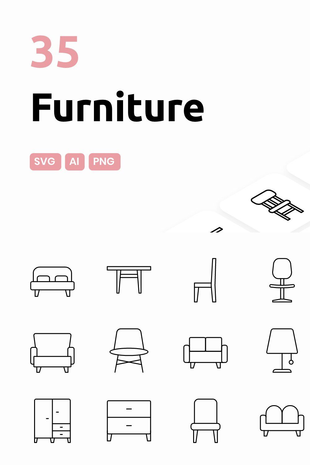 Furniture - Icons Pack pinterest preview image.