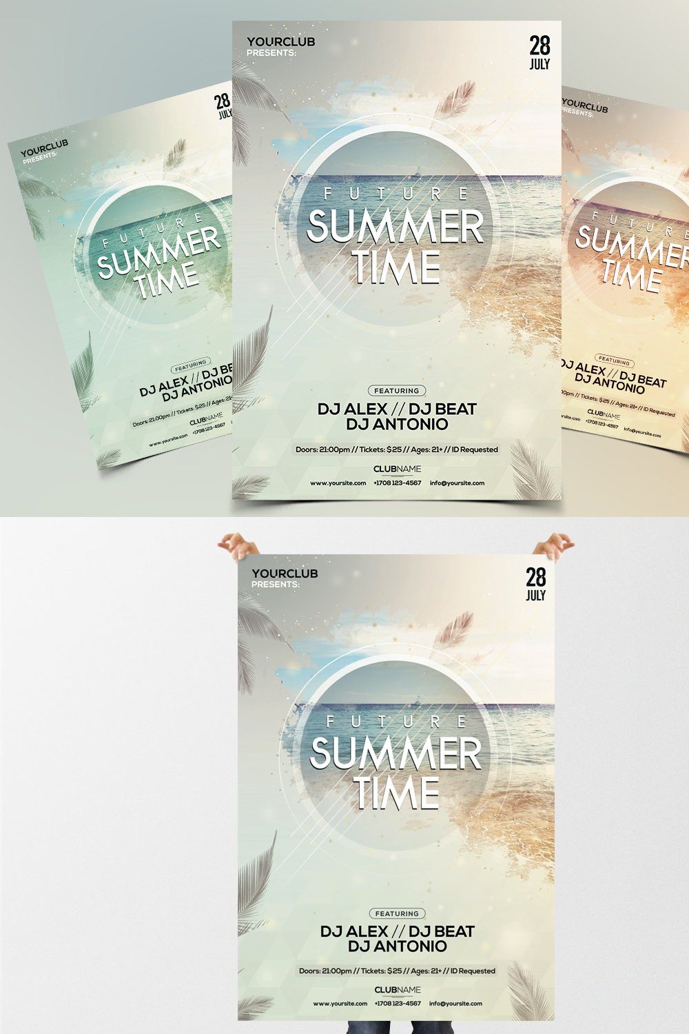 Future Summer - PSD Flyer Template pinterest preview image.