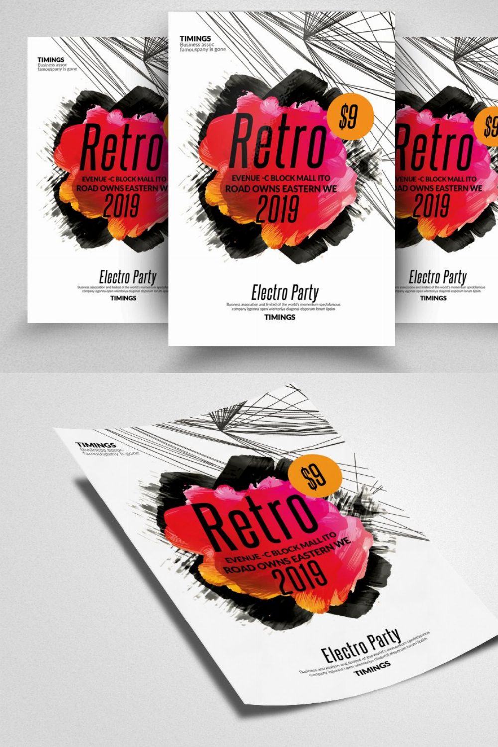 Futuristic Flyer Template pinterest preview image.