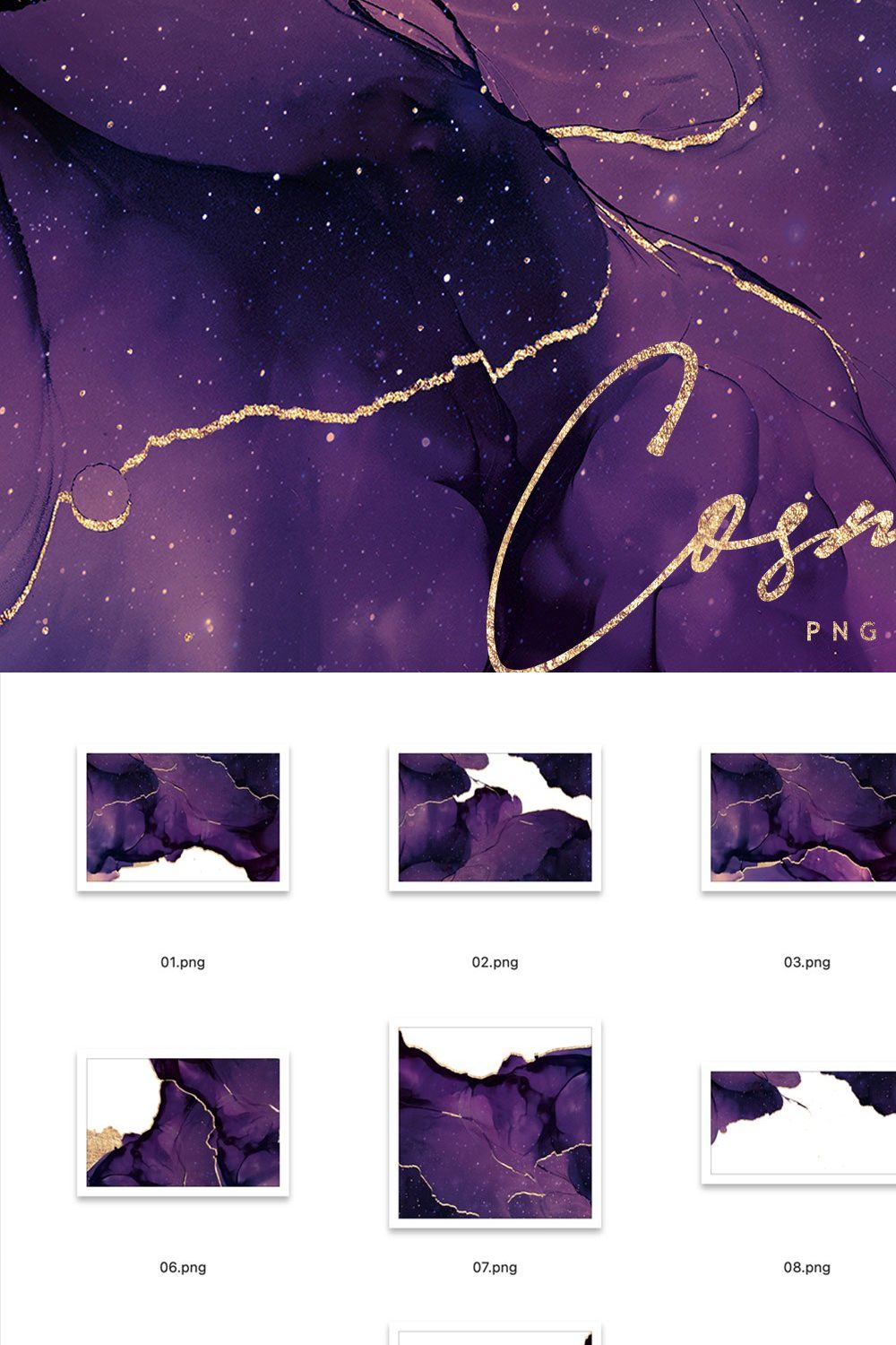Galaxy & Cosmic (Png) Overlays pinterest preview image.