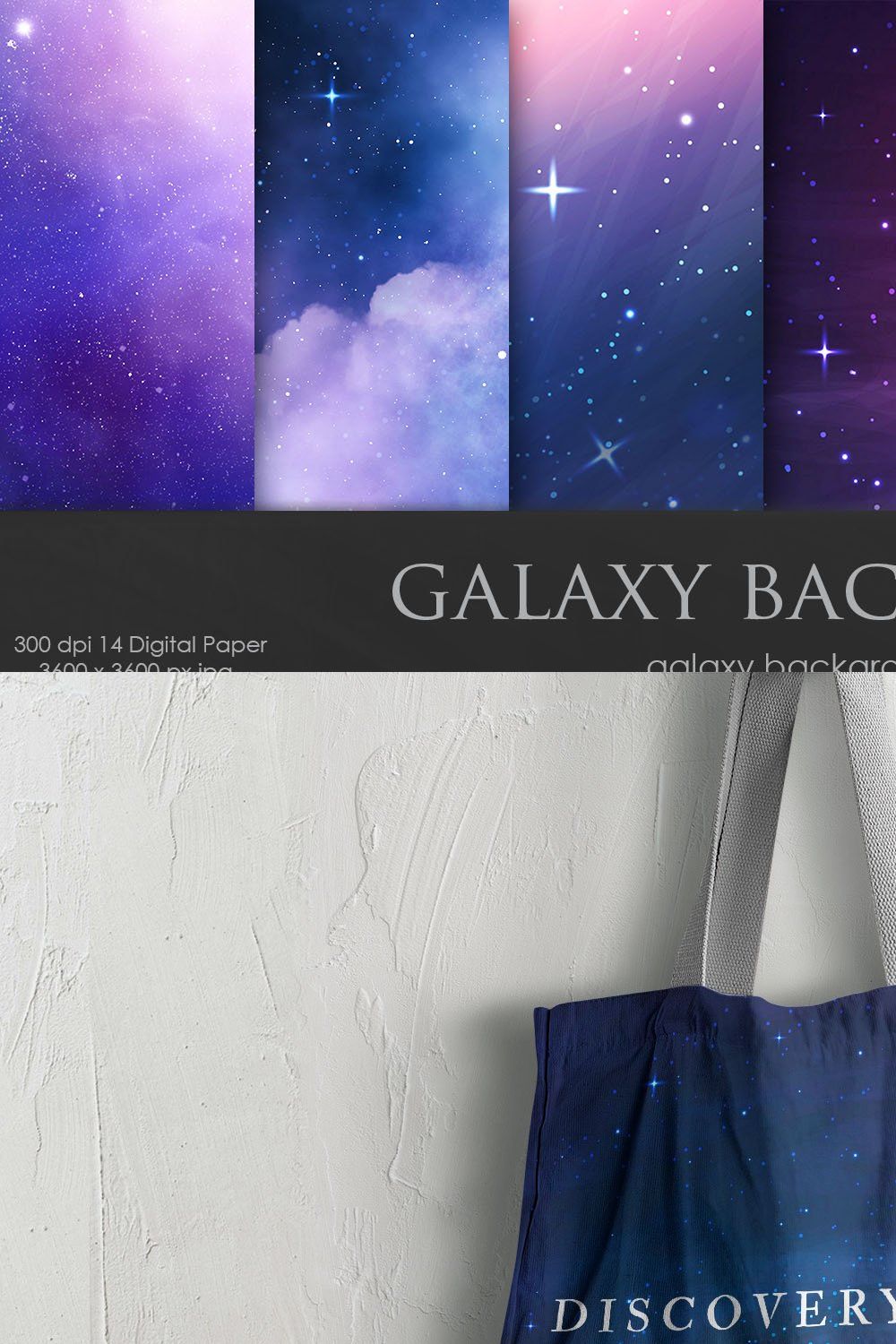 Galaxy, Sky, Space Backgrounds pinterest preview image.
