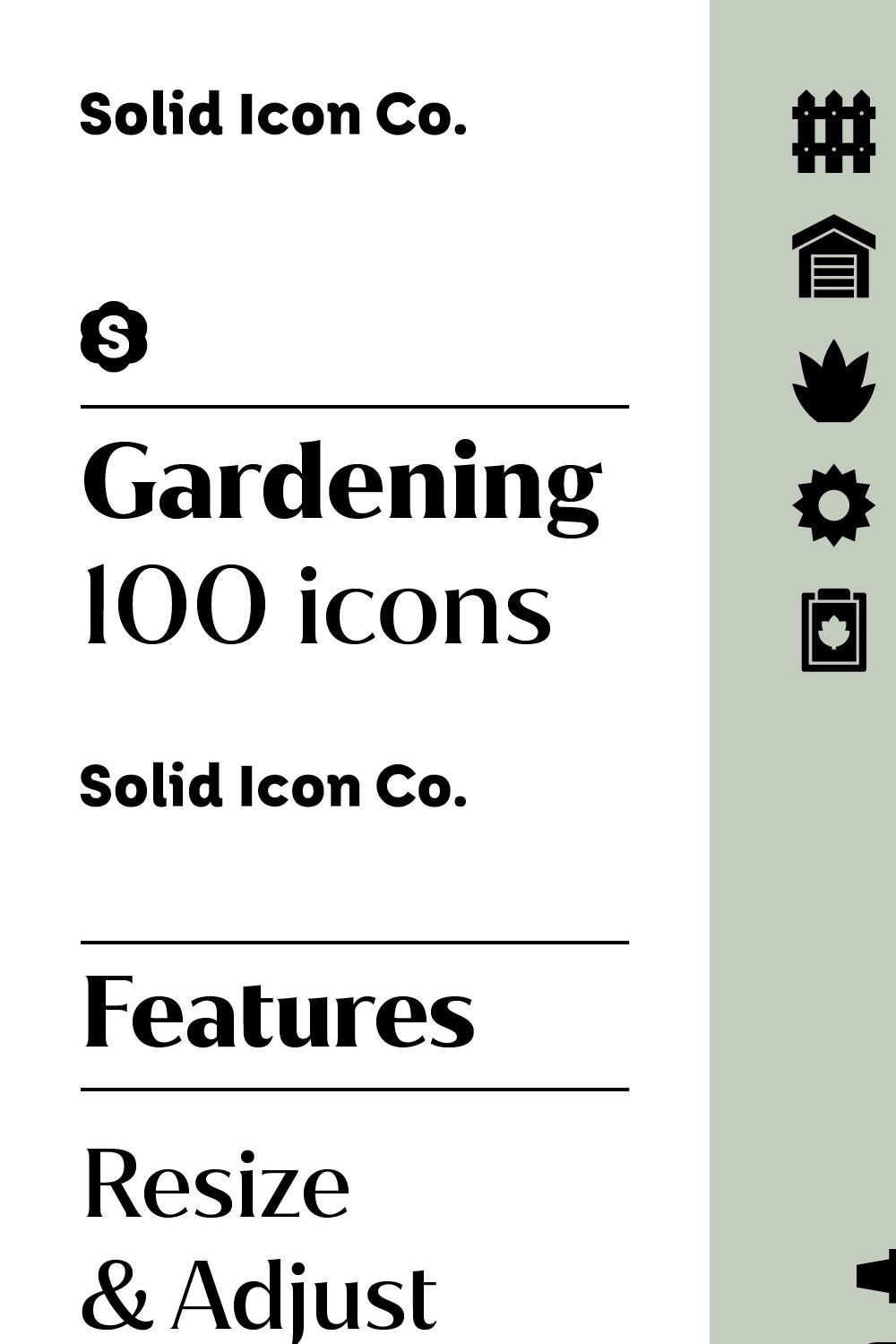 Gardening Icons pinterest preview image.
