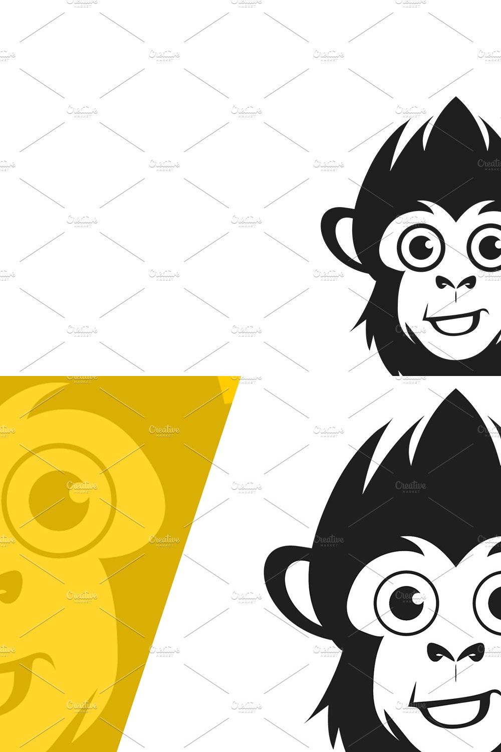 Geek Monkey Logo Design pinterest preview image.