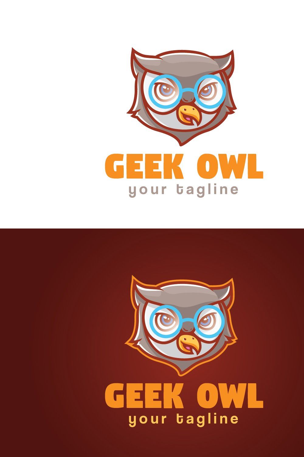 Geek Owl Logo pinterest preview image.