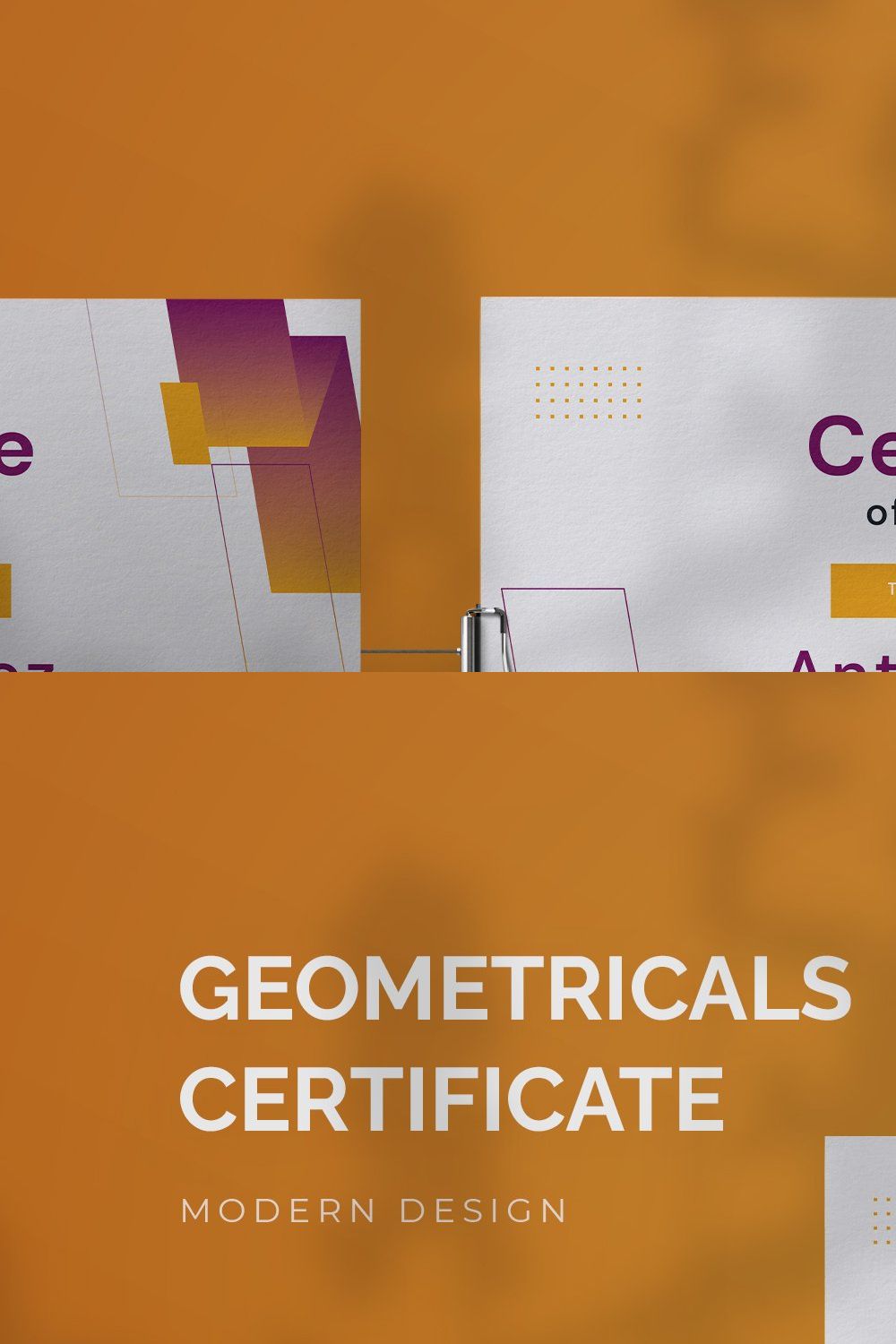 Geometricals - Certificate Template pinterest preview image.