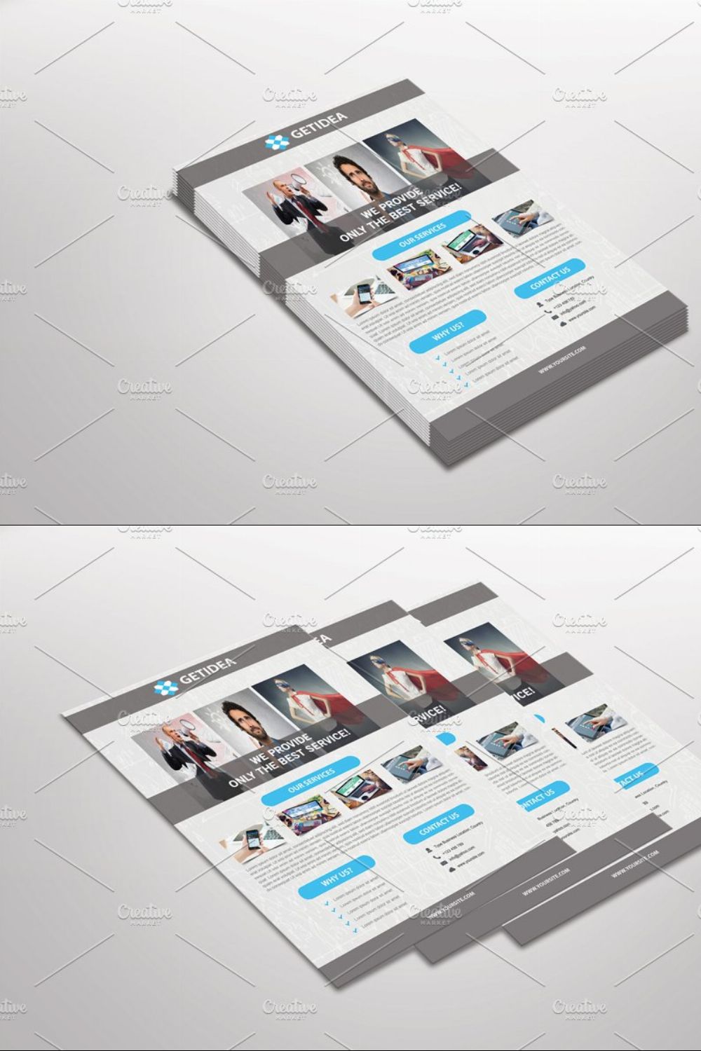 Getidea Corporate Flyer Template pinterest preview image.