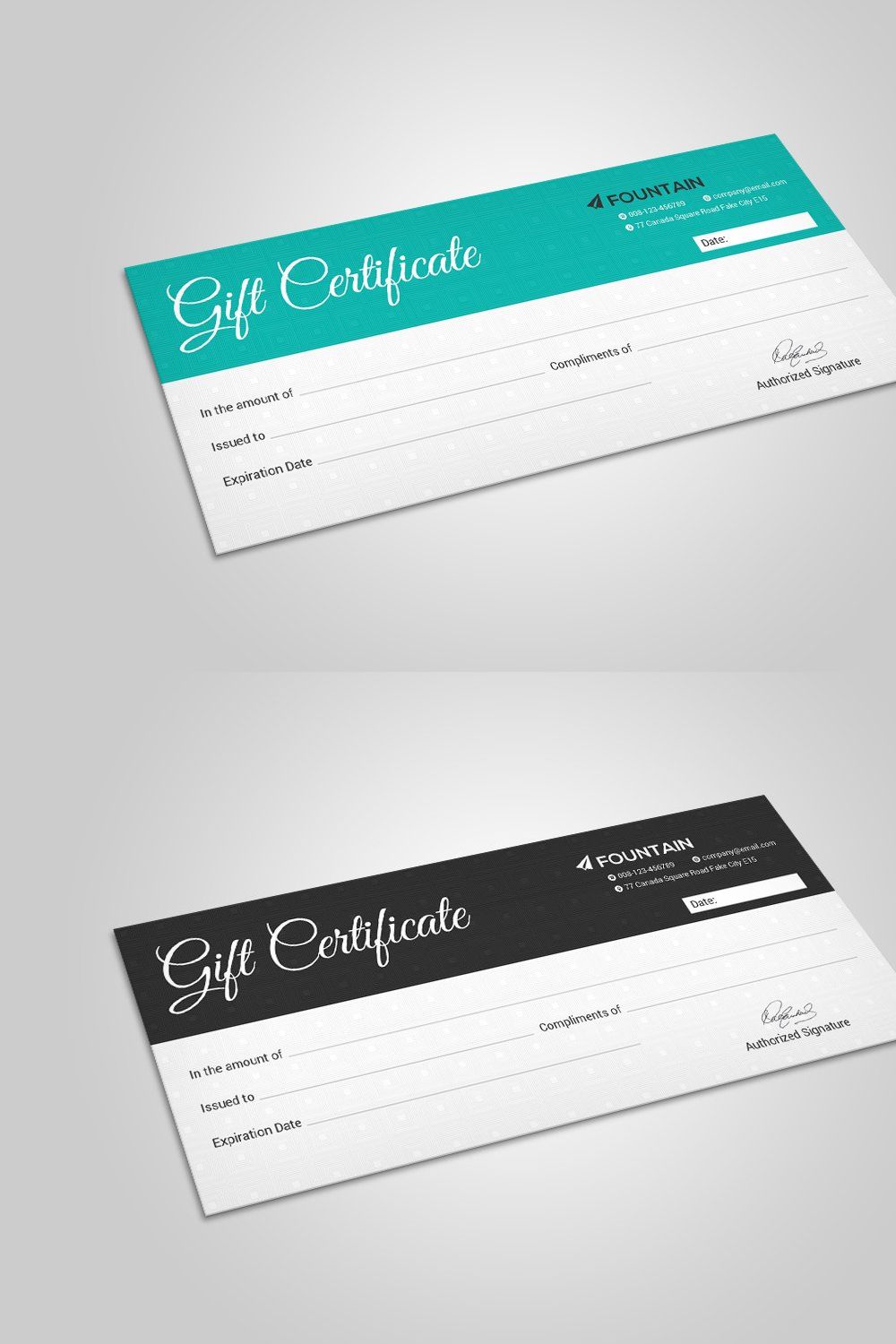 Gift Certificate pinterest preview image.