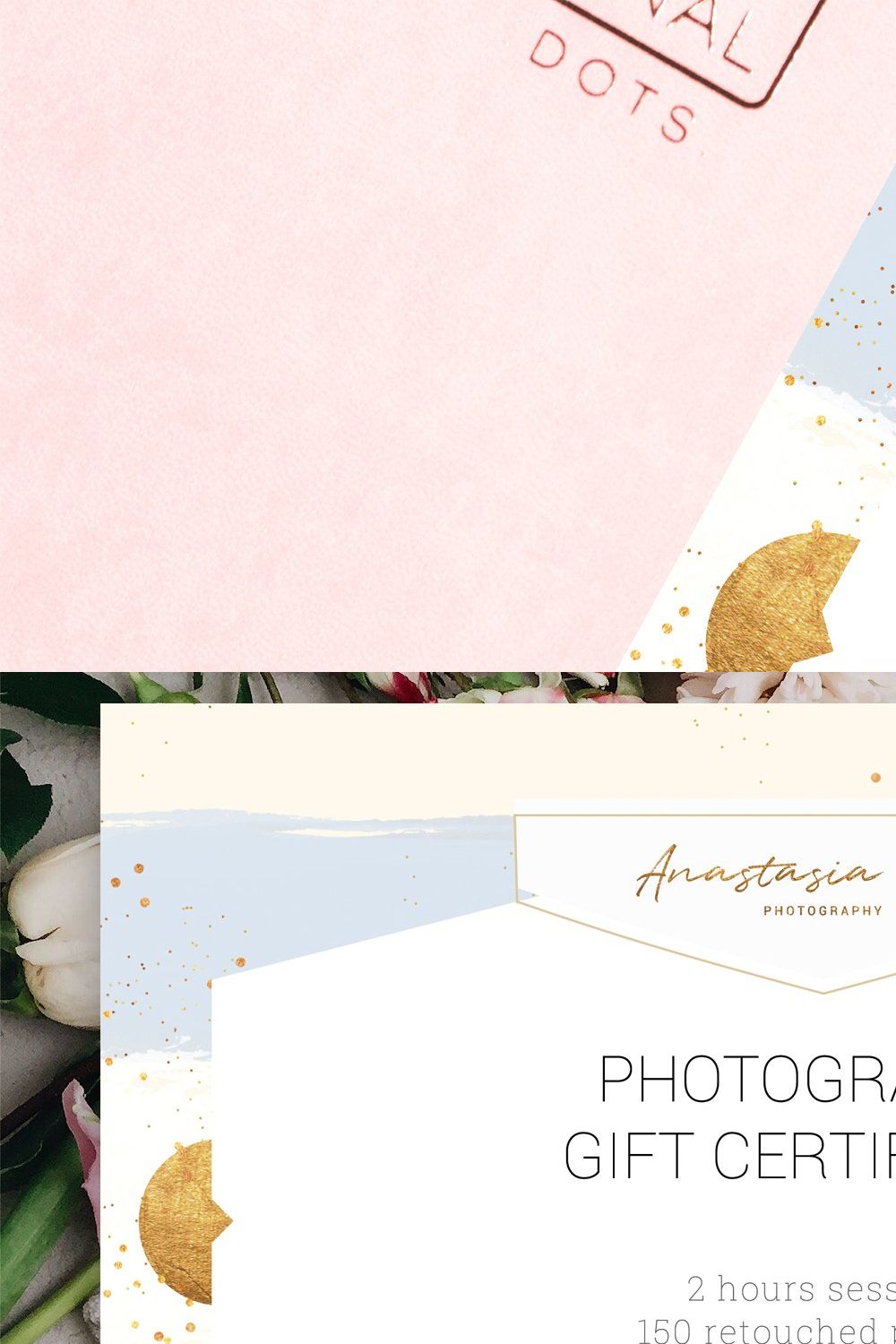 Gift Certificate Template / Aurora pinterest preview image.
