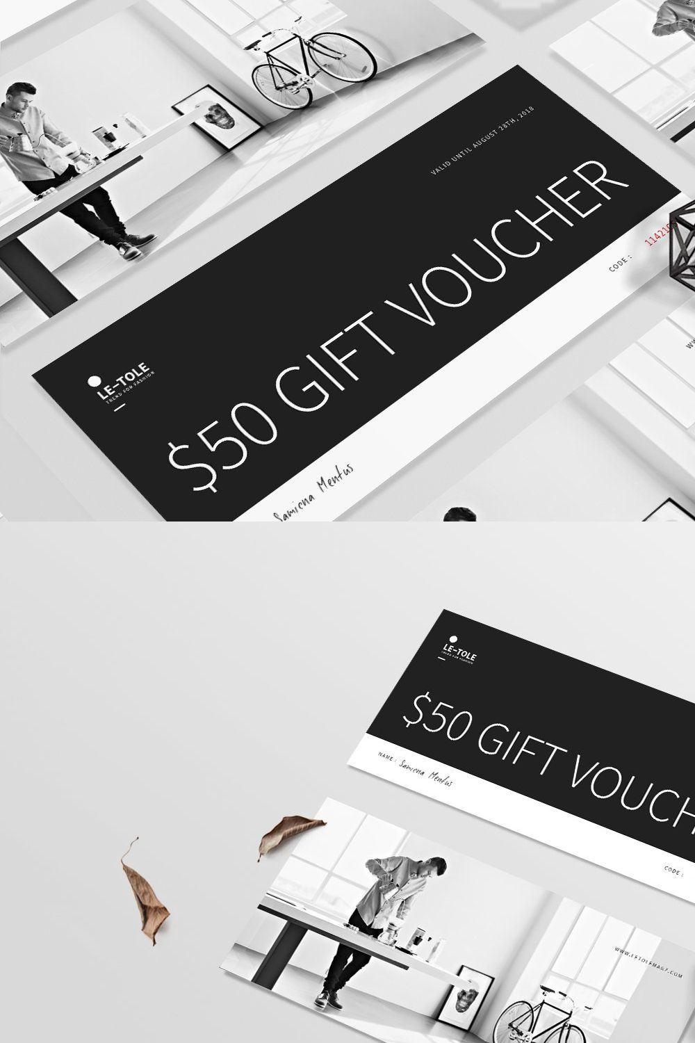 Gift Voucher pinterest preview image.