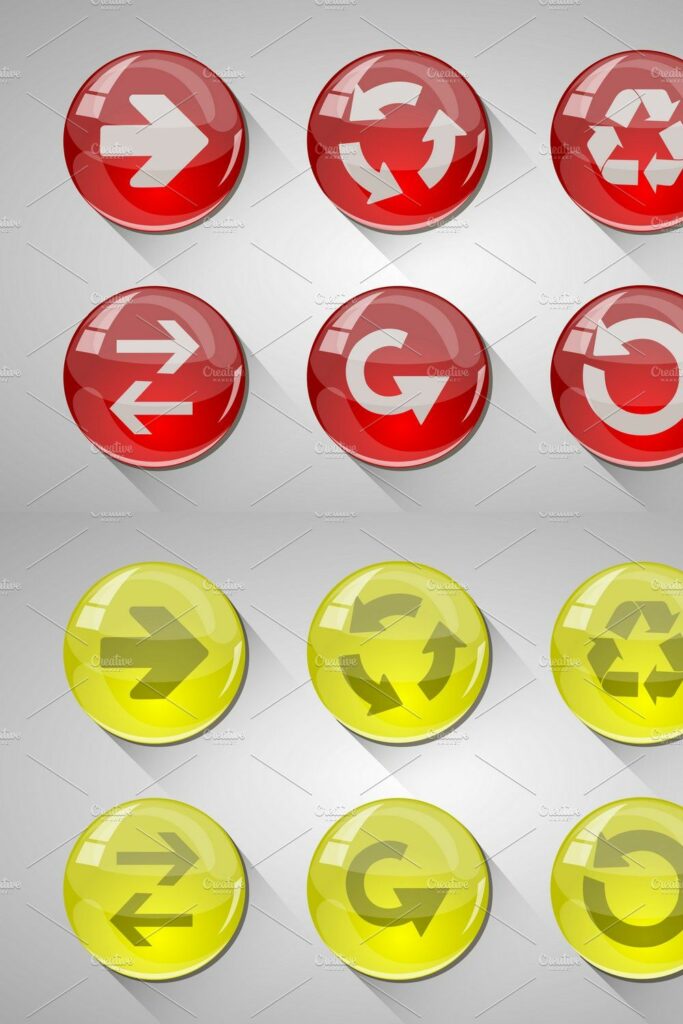 Glossy Arrow Buttons Set – MasterBundles