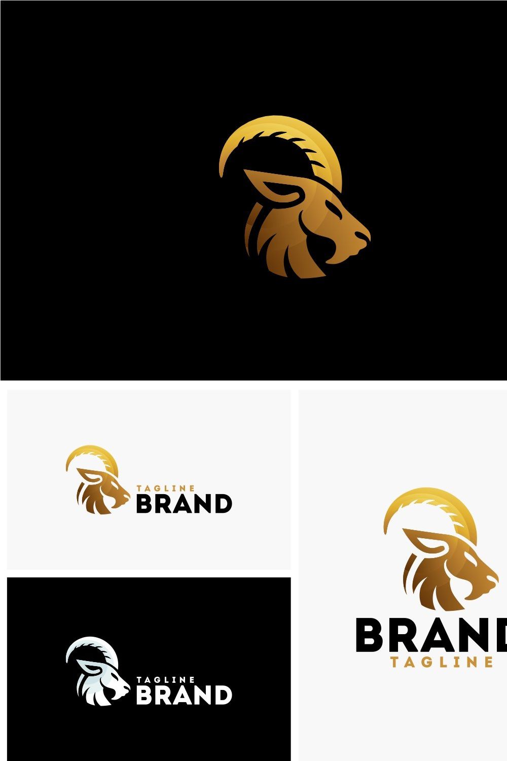 Goat Logo Template pinterest preview image.