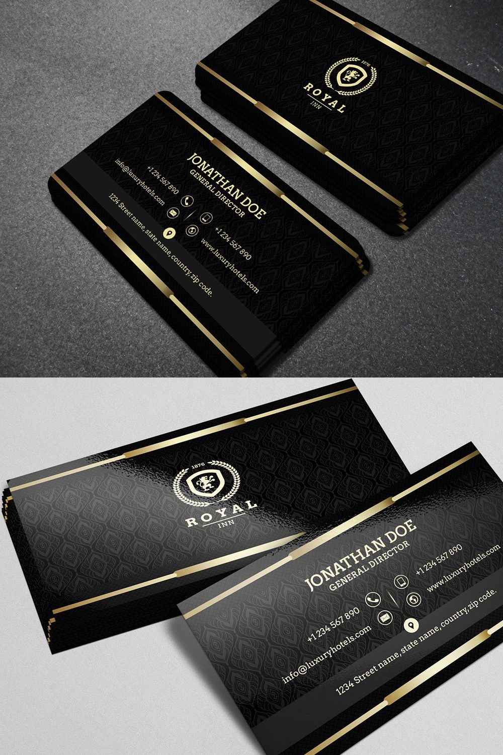 Gold and Black business card #40 pinterest preview image.