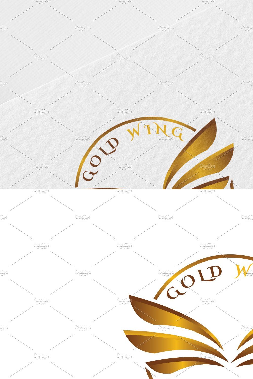 Gold Wings Logo Template pinterest preview image.
