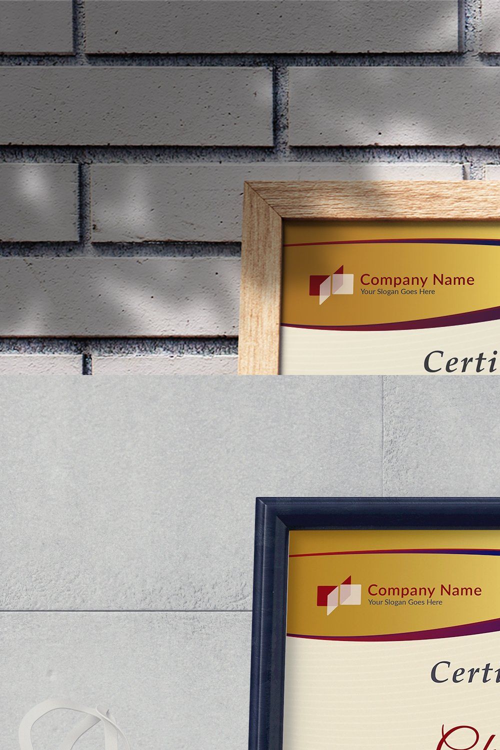 Golden Certificate Template pinterest preview image.