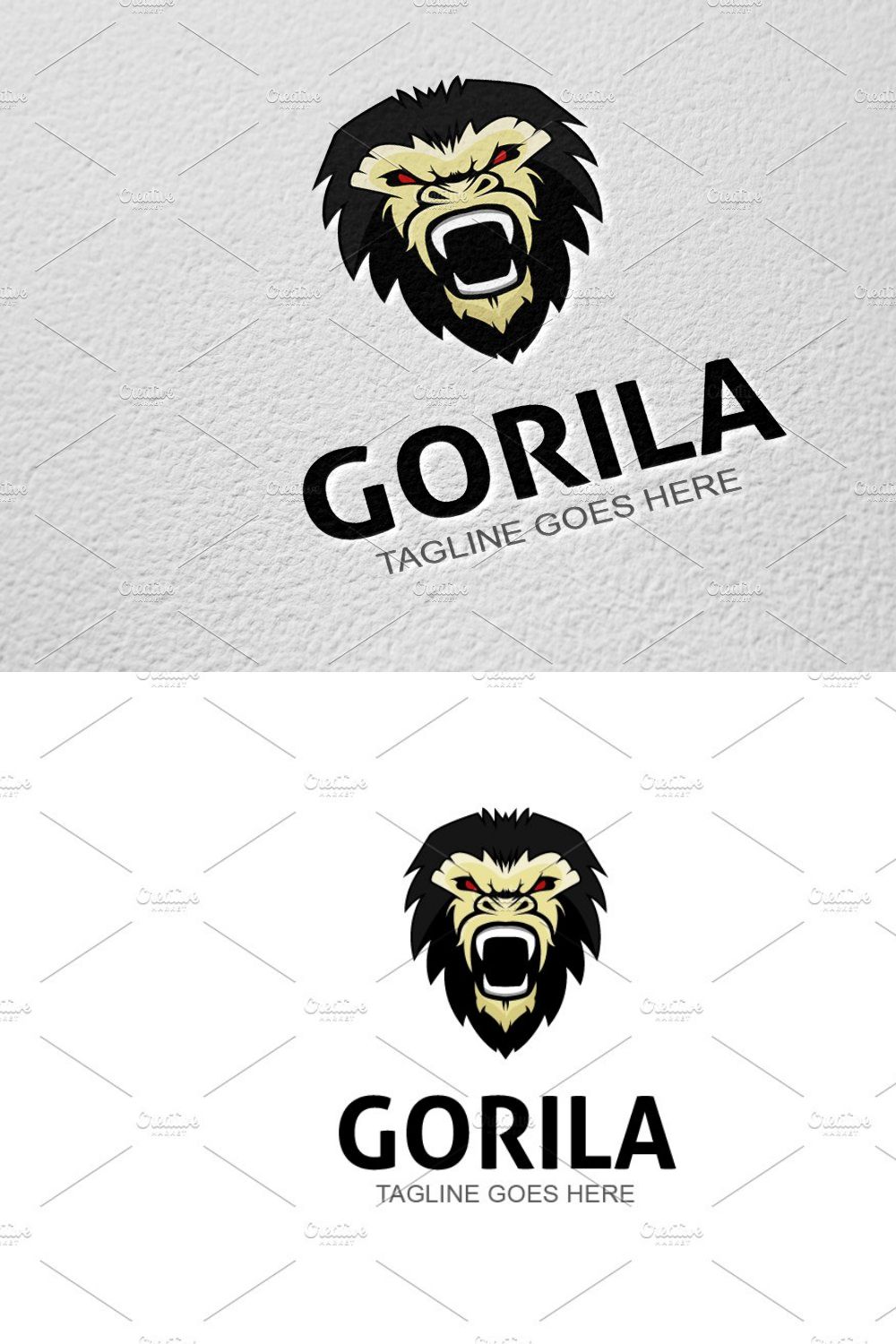 Gorilla Head pinterest preview image.