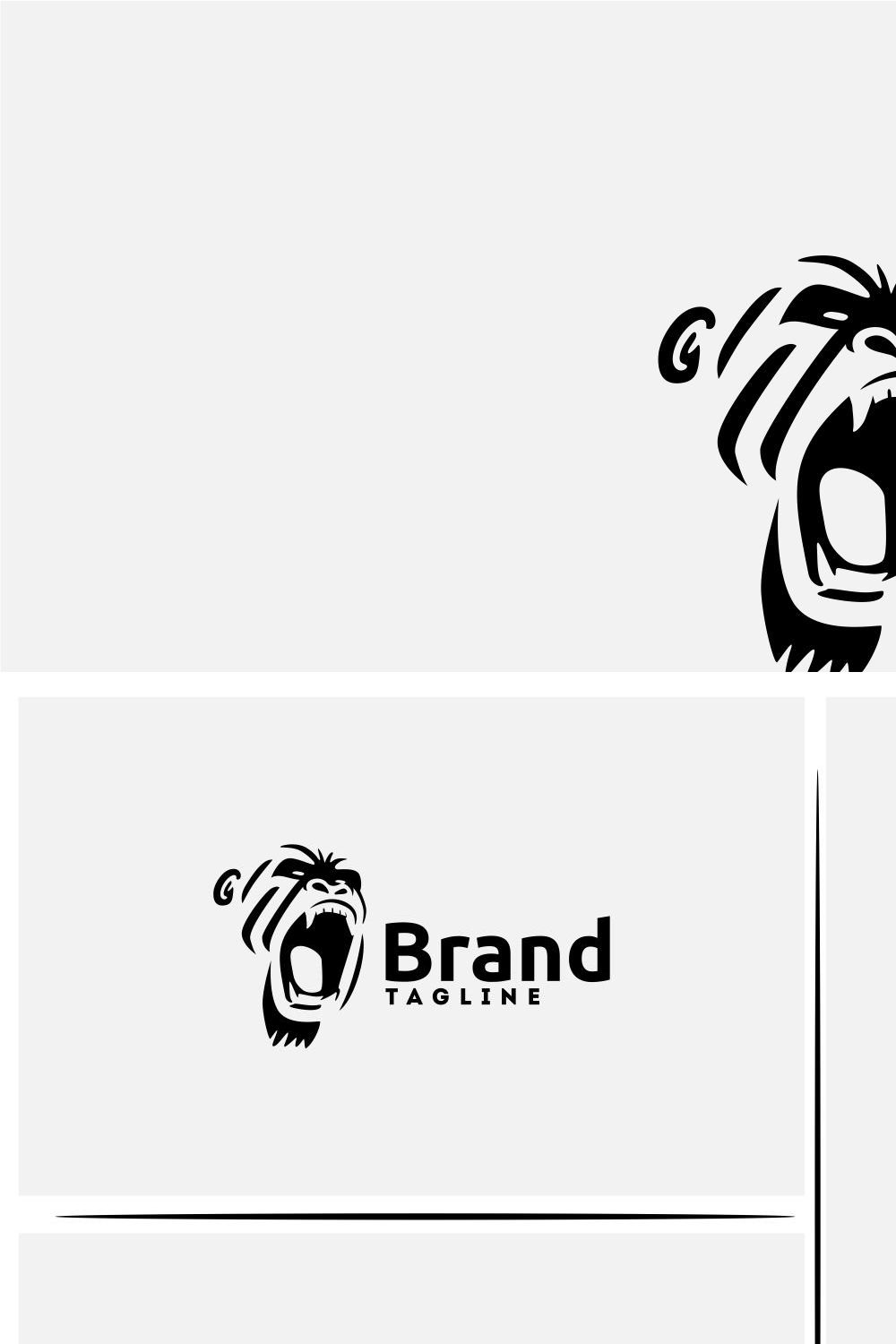 Gorilla Head Logo pinterest preview image.