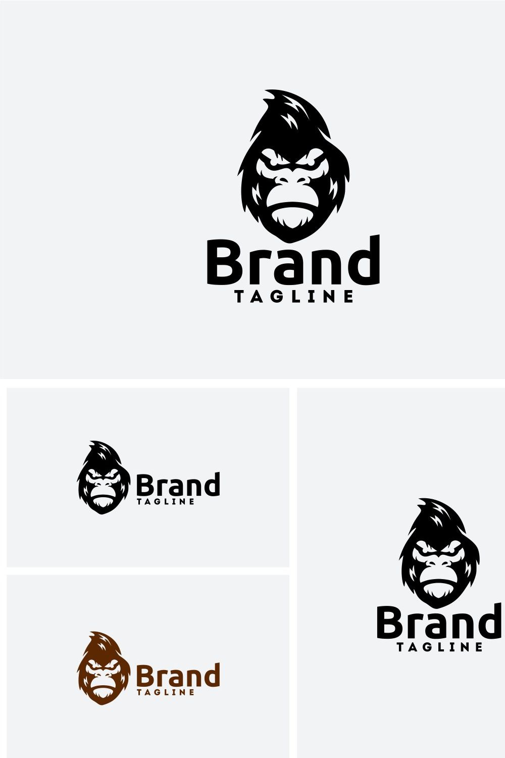 Gorilla Head Logo pinterest preview image.