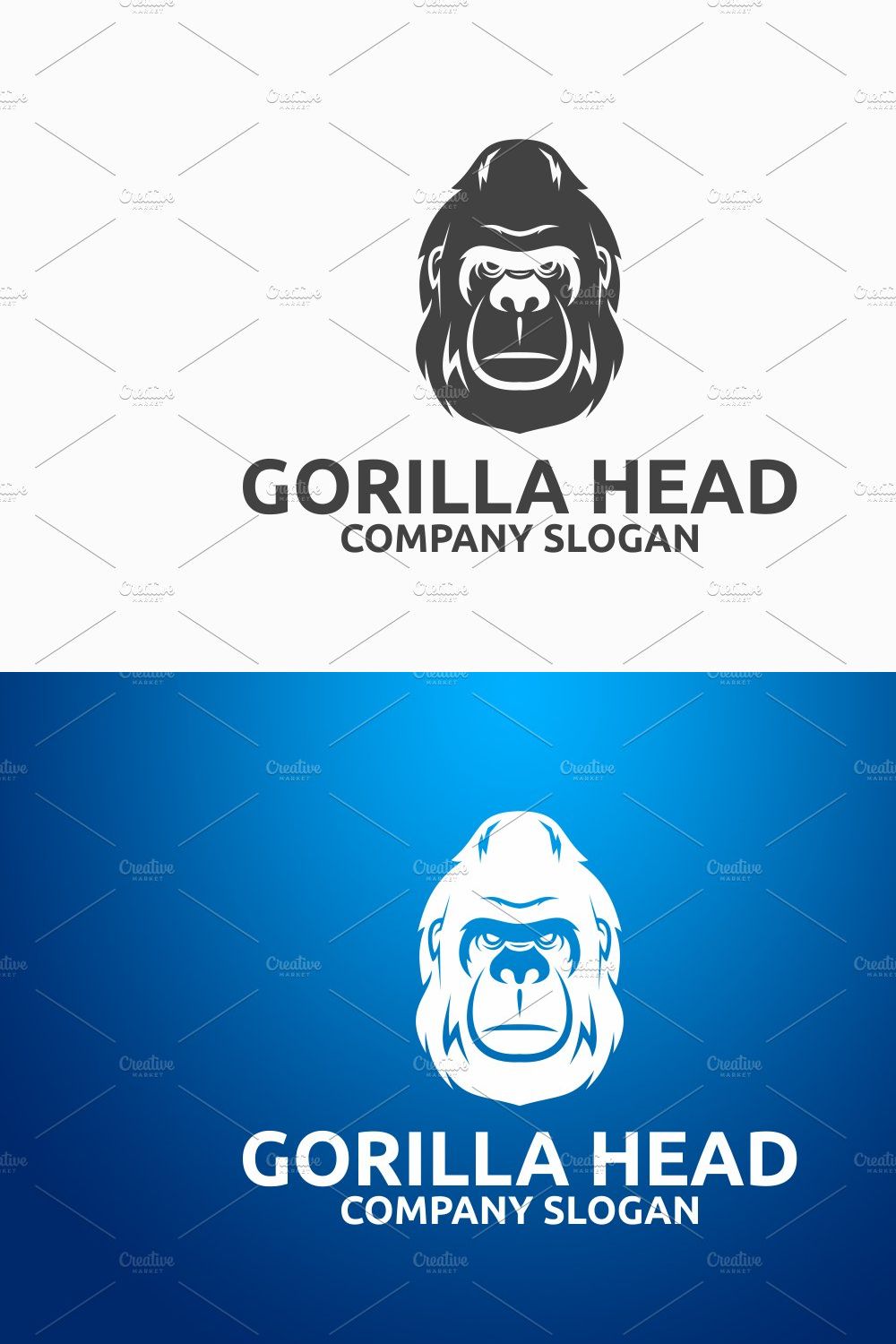 Gorilla Head Logo pinterest preview image.