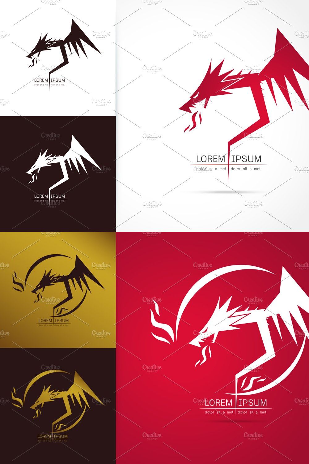 graceful dragon silhouette logo pinterest preview image.