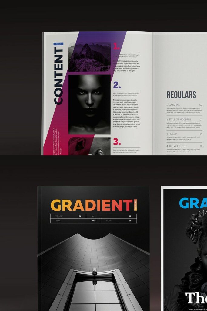 Indesign Gradient Template Gradient Magazine Indesign Template – MasterBundles