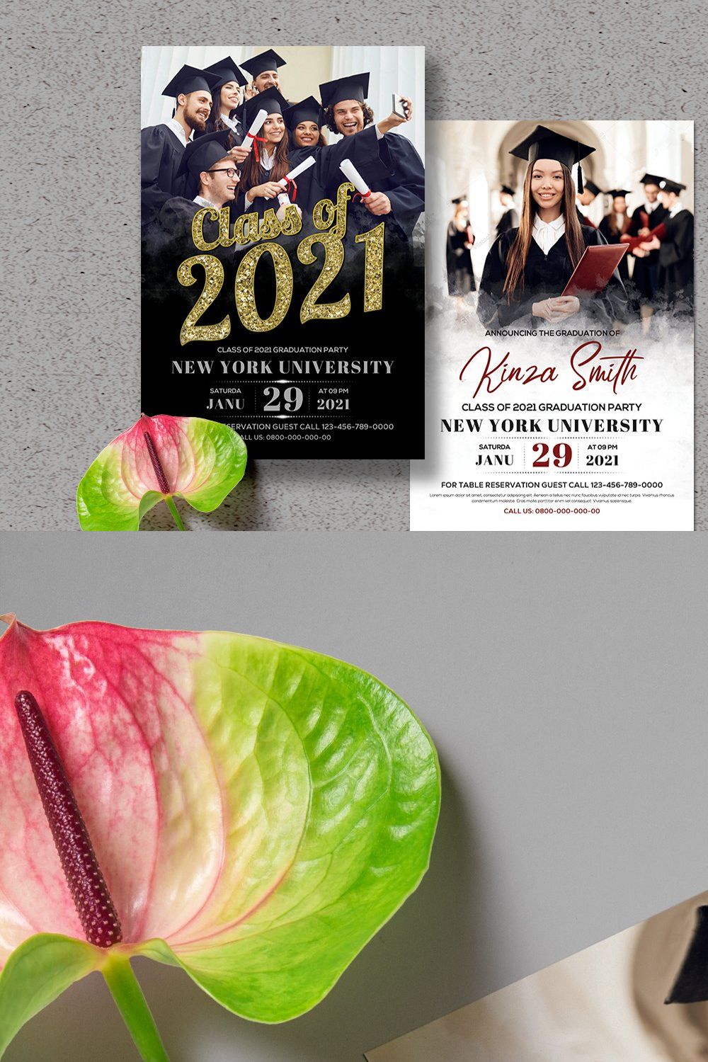 Graduation Invitation pinterest preview image.