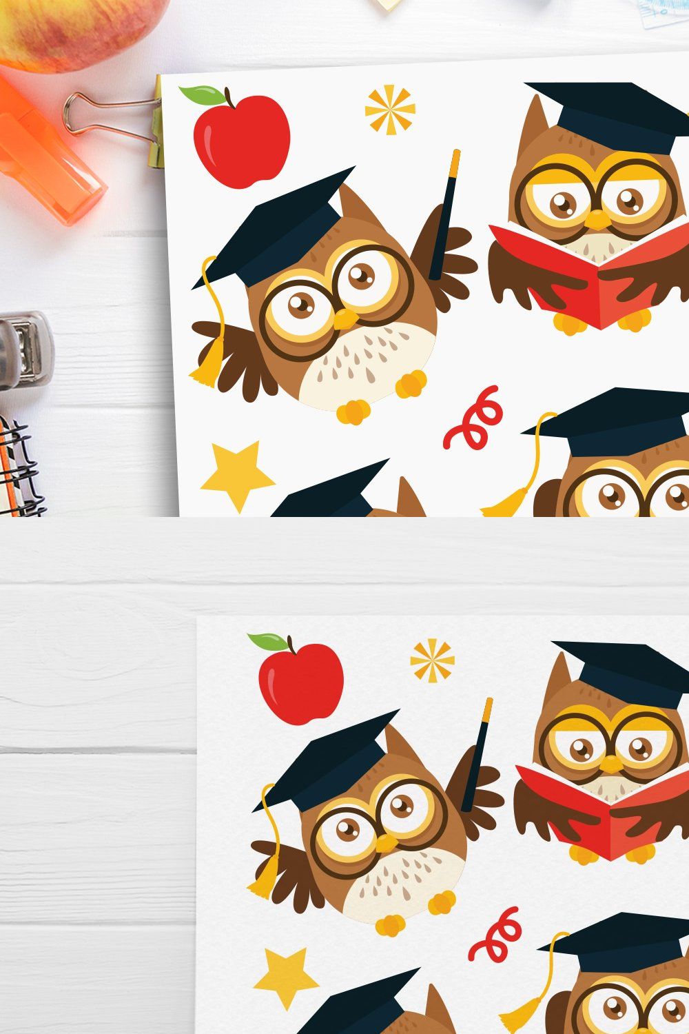 Graduation Owls Clipart pinterest preview image.