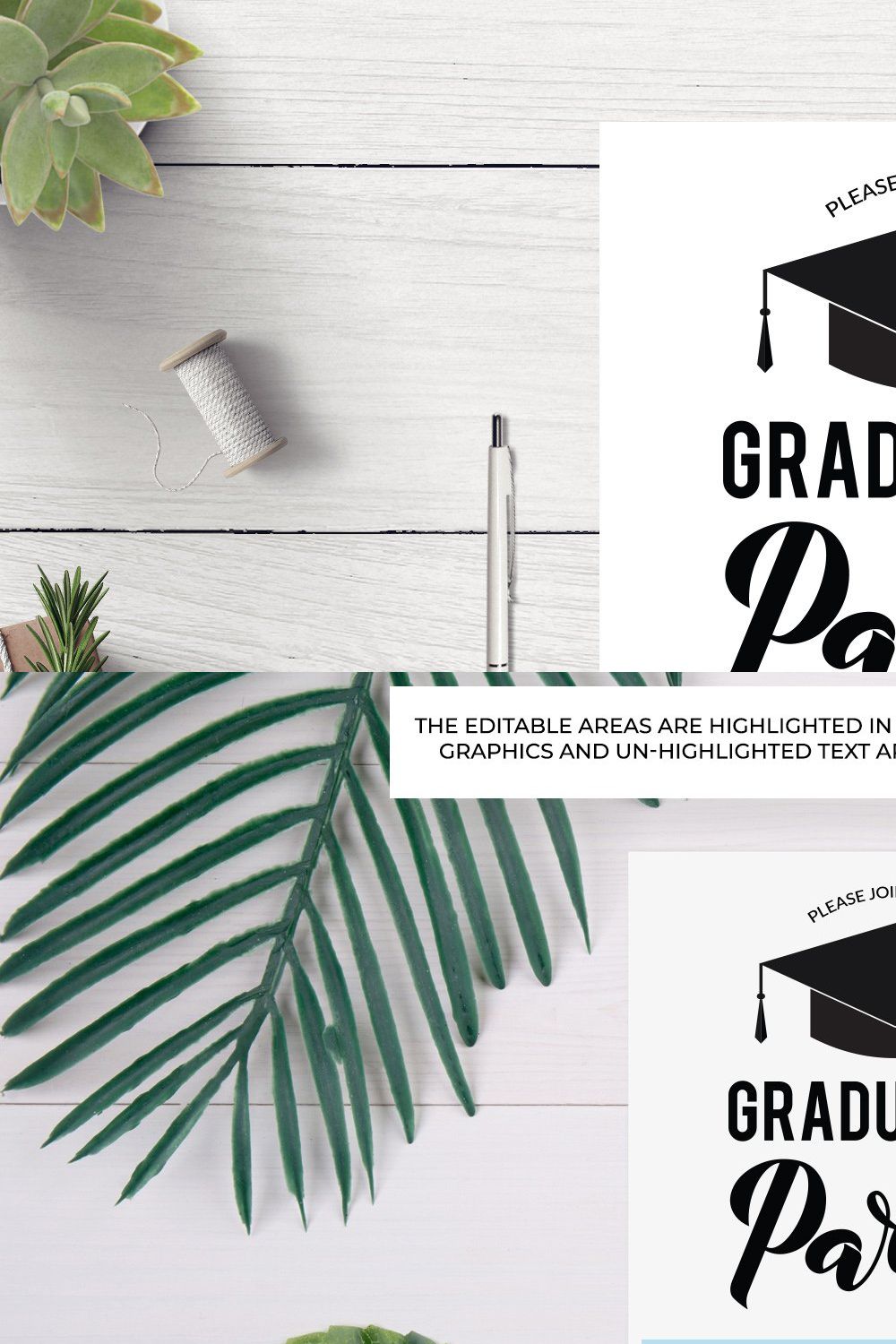 Graduation Party Invitation Card pinterest preview image.