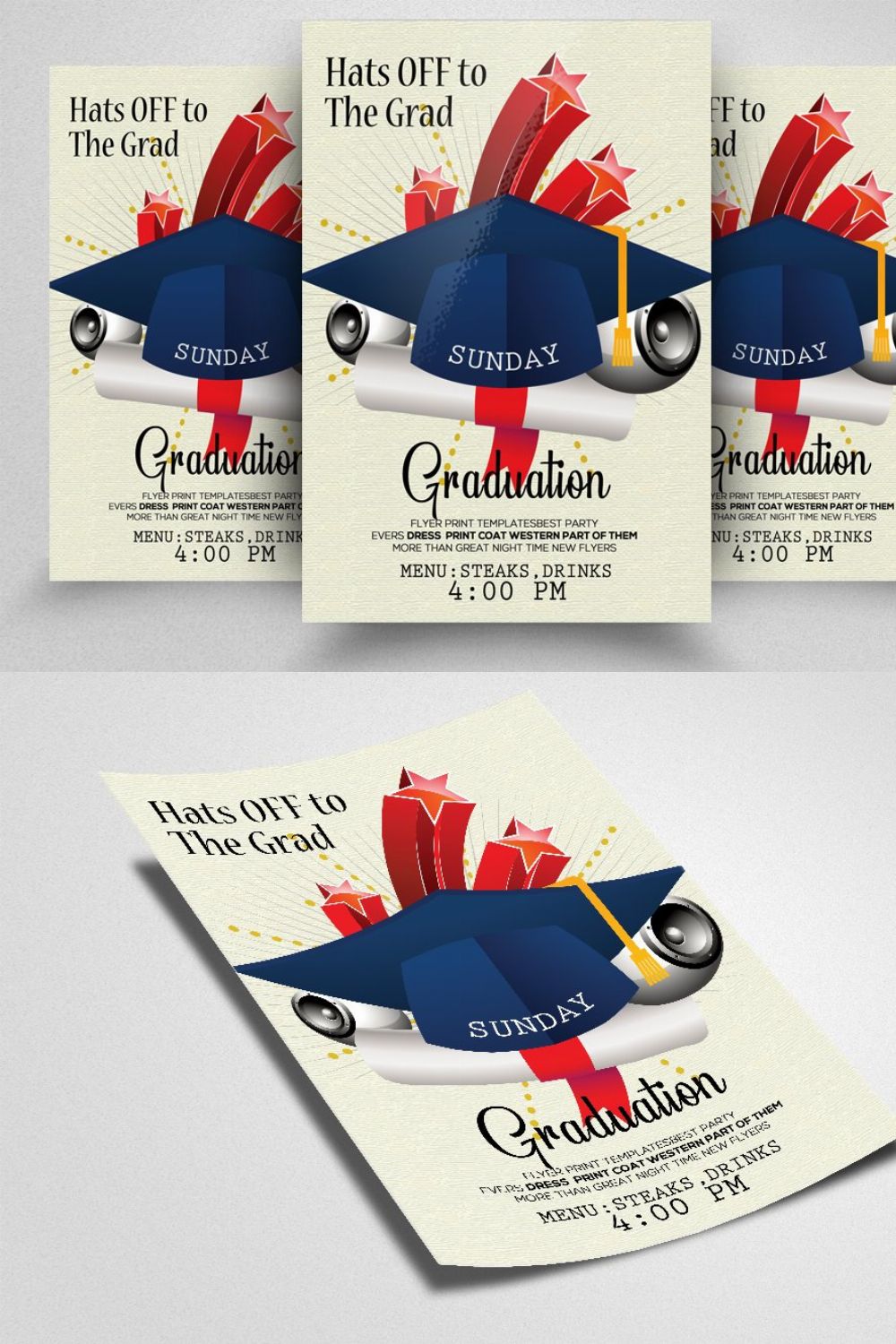Graduation Party Invitation Flyer pinterest preview image.