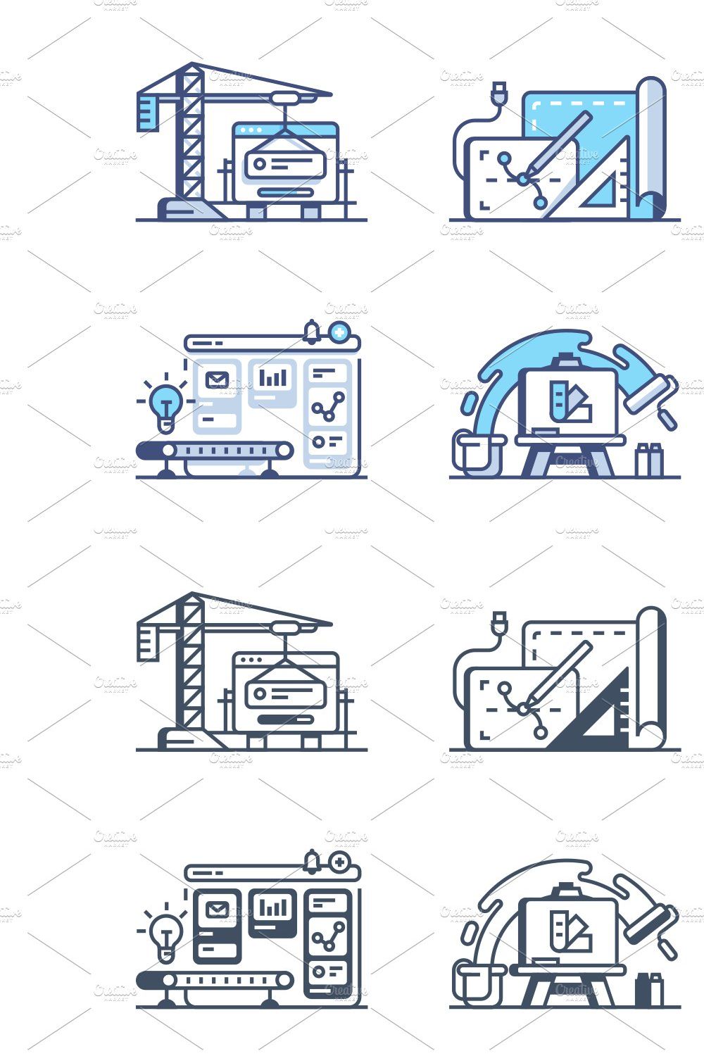 Graphic and web design icons pinterest preview image.