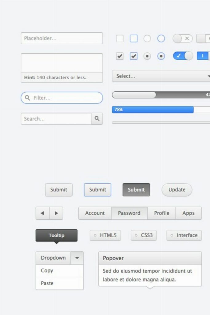 Graphite CSS UI Kit MasterBundles