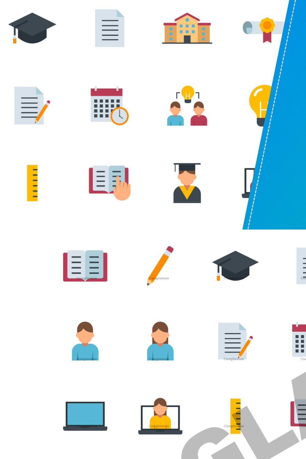 Great Education Icon Pack pinterest preview image.