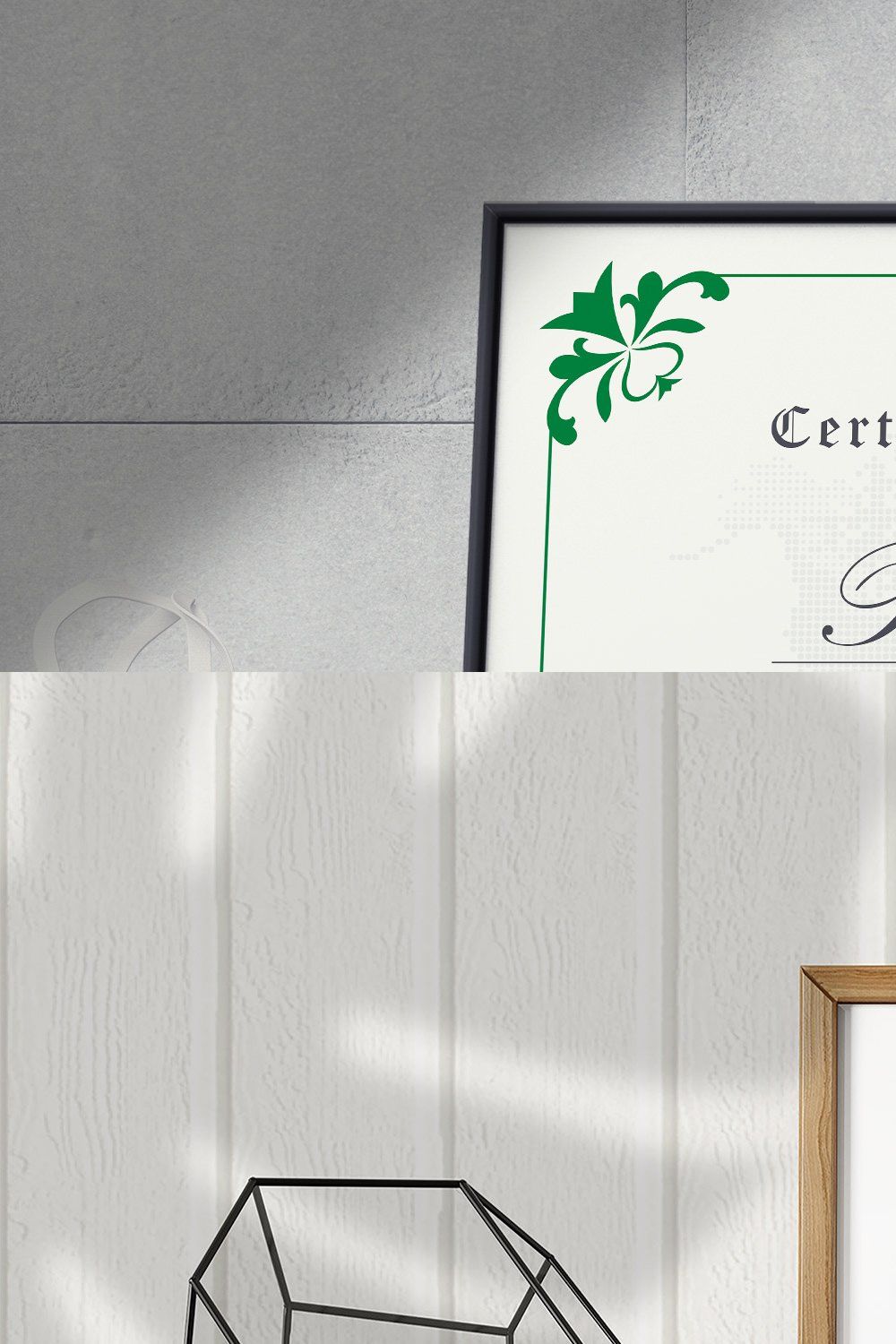 Green Certificate Template pinterest preview image.