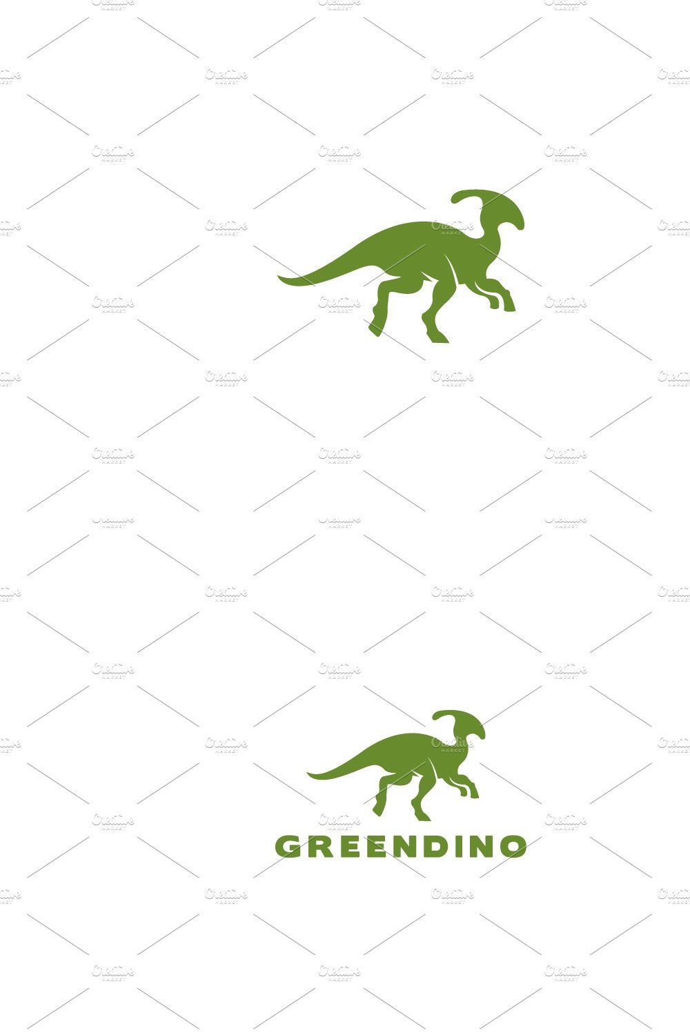 Green Dino Logo pinterest preview image.