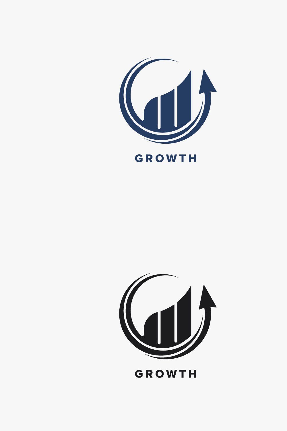 Growth Logo Template pinterest preview image.