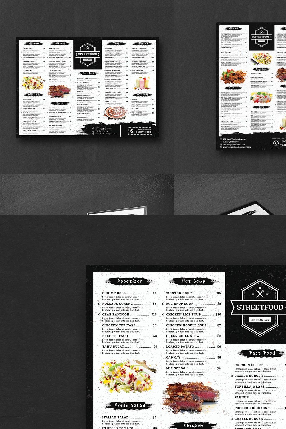 Grunge Food Menu Pack pinterest preview image.