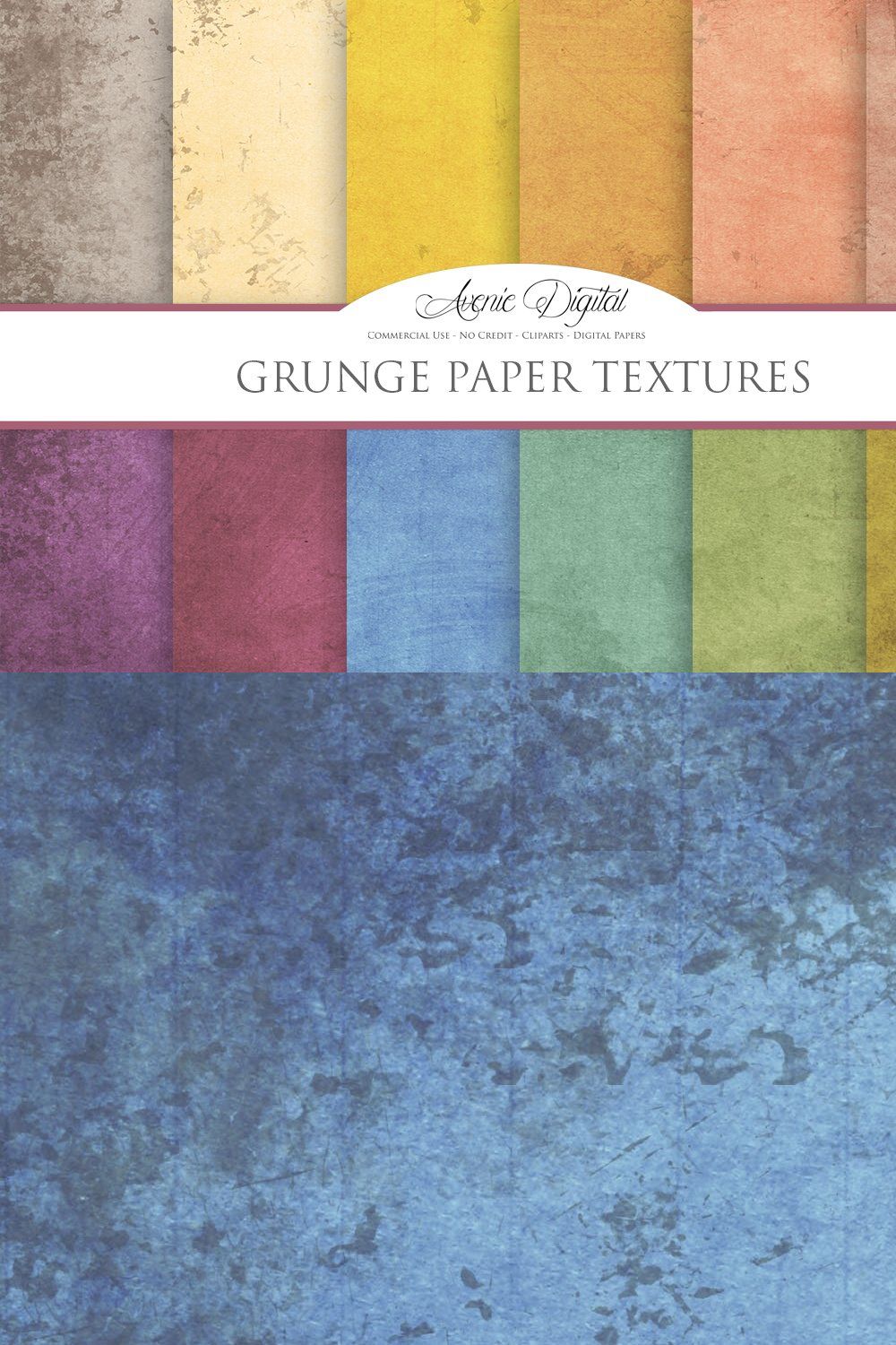 Grunge Paper Textures pinterest preview image.