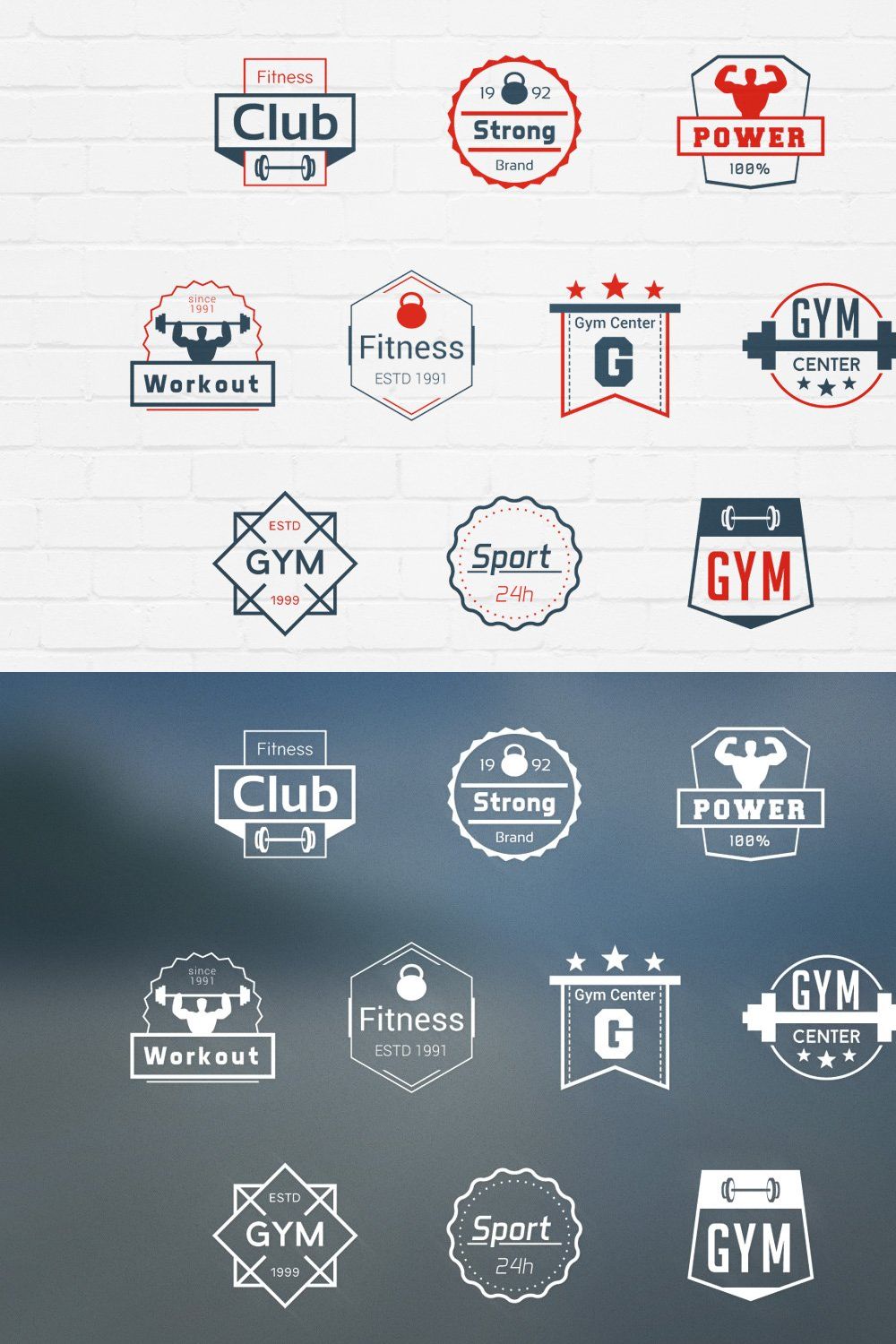 Gym Badges Logos pinterest preview image.